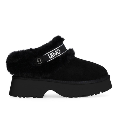 Liu Jo juny - suede warm mules, Black, medium