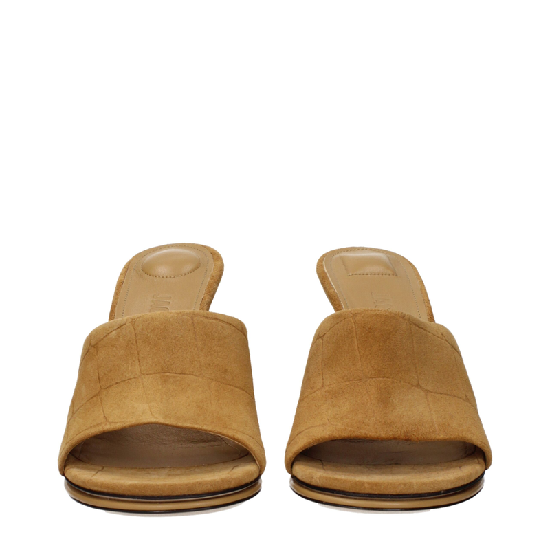 Brown leather stiletto heel sandals-null