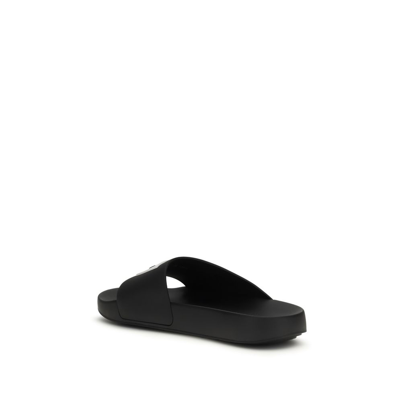 Black rubber sandals-null