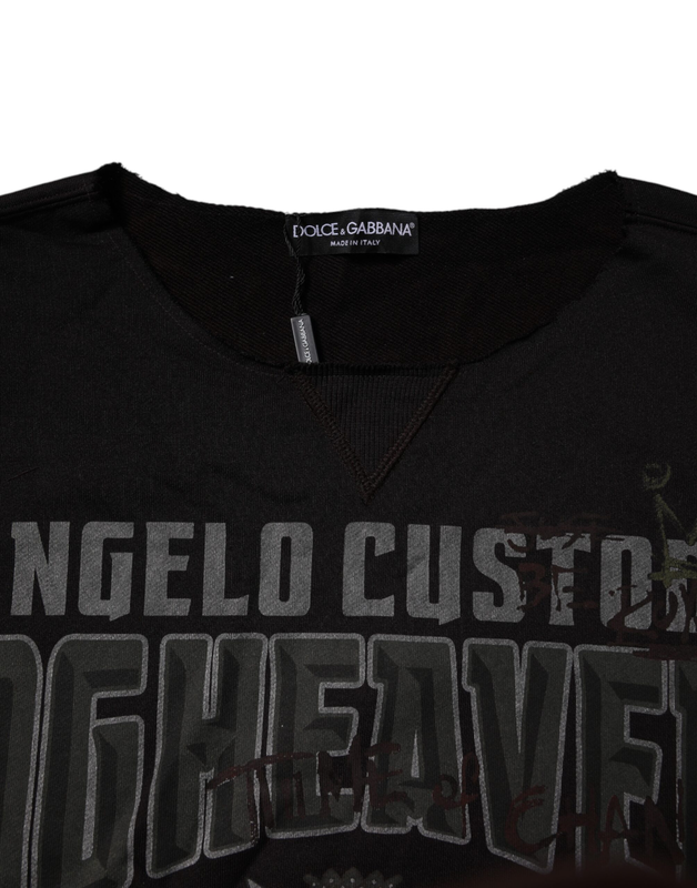 Black dg heaven crew neck pullover sweater-null