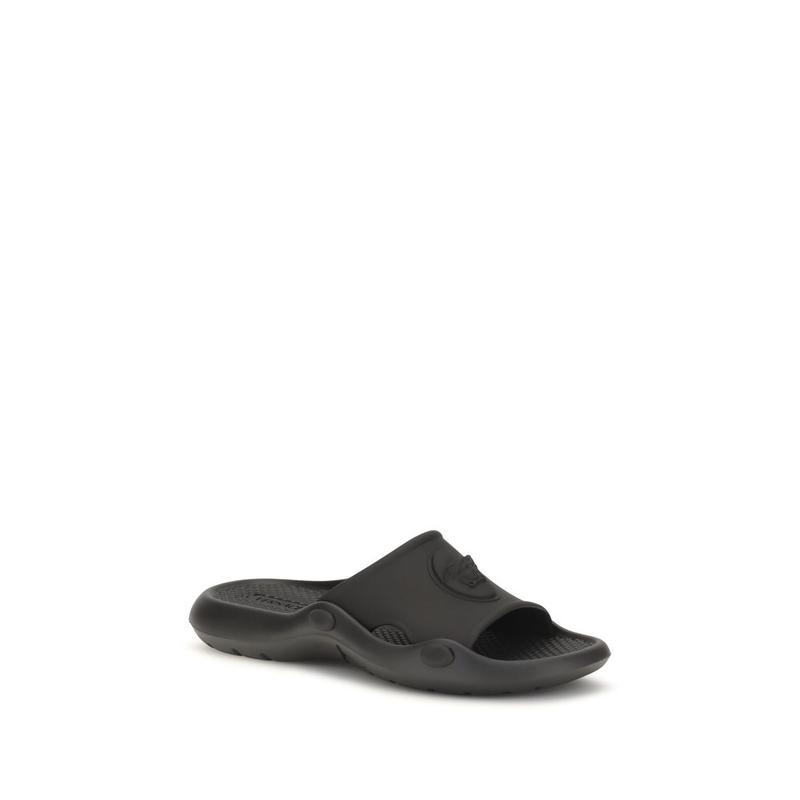 Black rubber sandals-null