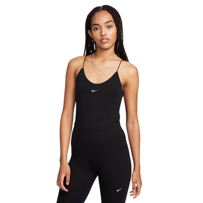 Nike nsw womens tight cami bodysuit, Black / Sail, medium