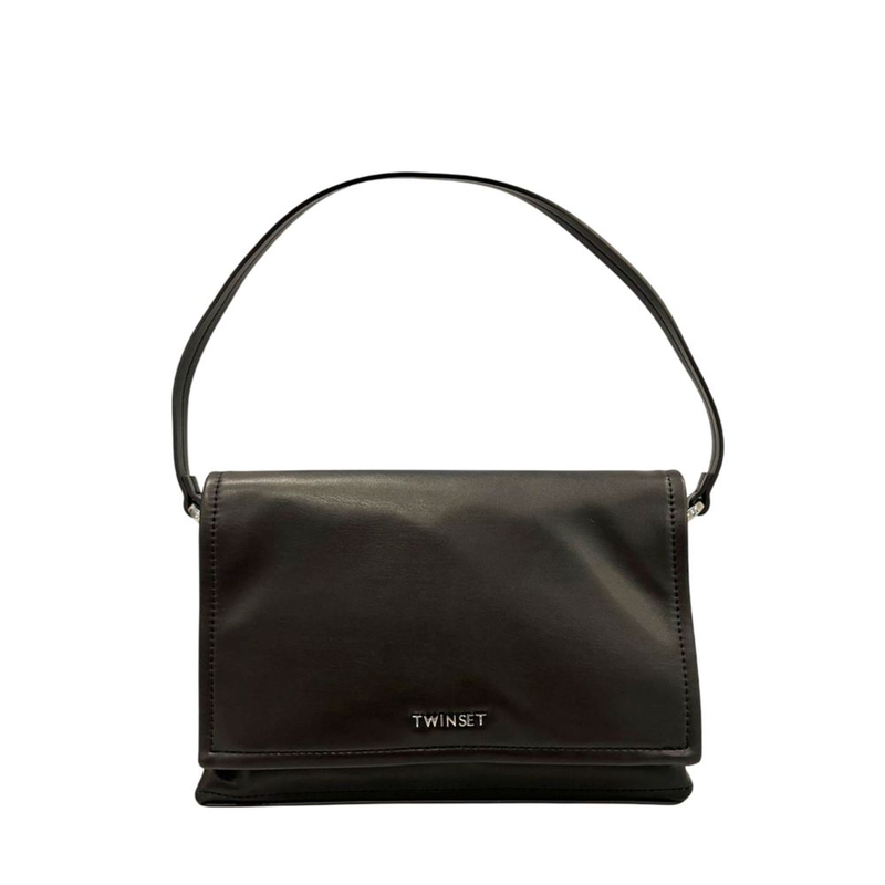 Black pu women shoulder bag-null