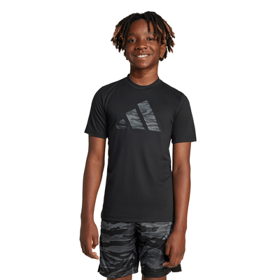 Adidas boy's training essentials camo-print t-shirt kids, Black/black, medium