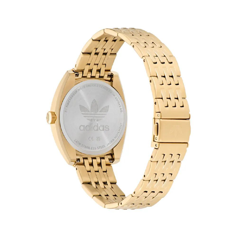 Gold stainless steel dress watch-null