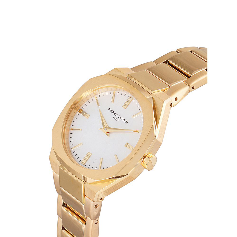 Gold stainless steel dress watch-null