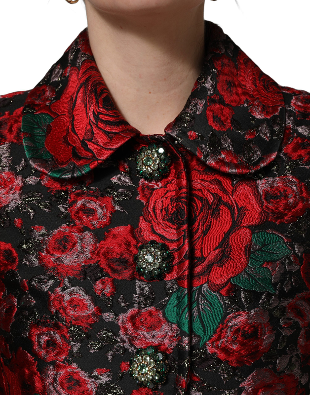 Multicolor floral brocade buttonblazer jacket-null