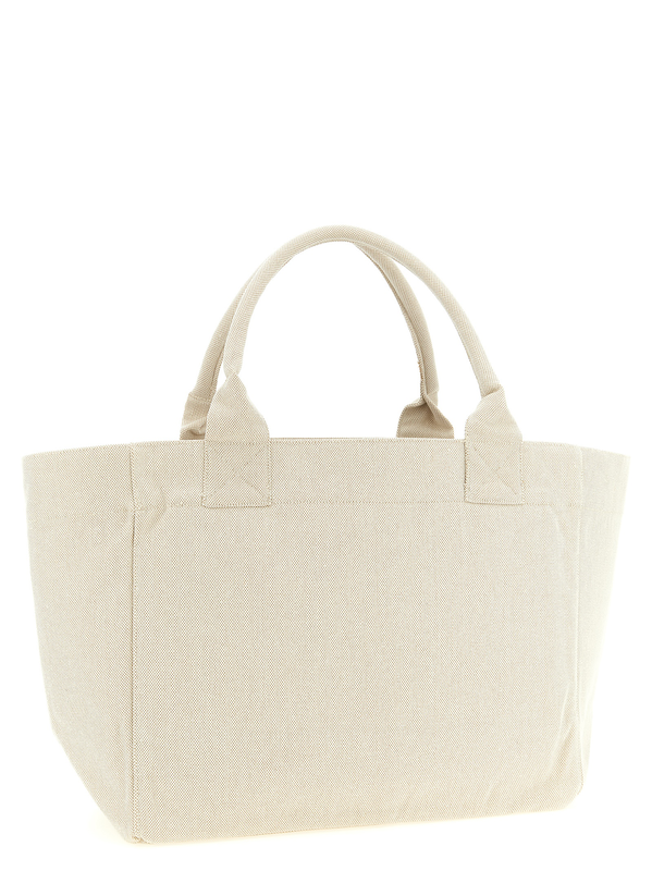 Beige recycled cotton tote bag-null