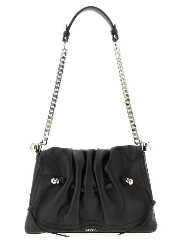 Black calfskin shoulder bag-null