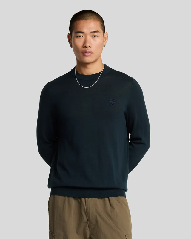 Cotton merino crew neck jumper z217 dark navy-null