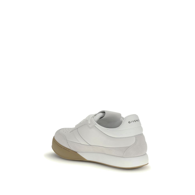 White calf leather bos taurus chunky sneakers-null