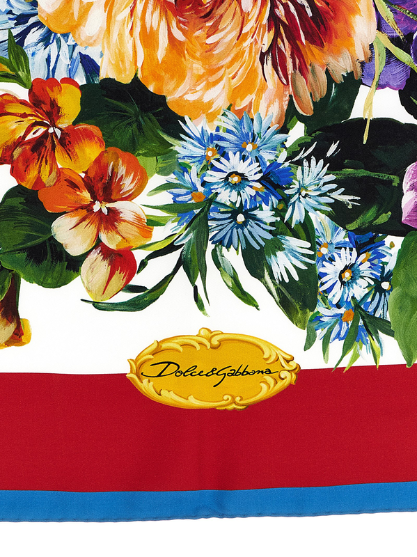 Multicolor silk foulard-null