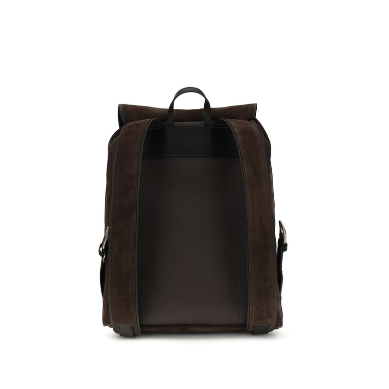 Brown calf leather bos taurus backpack-null