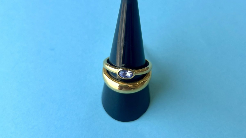 Stainless steel ring - gold colour-null