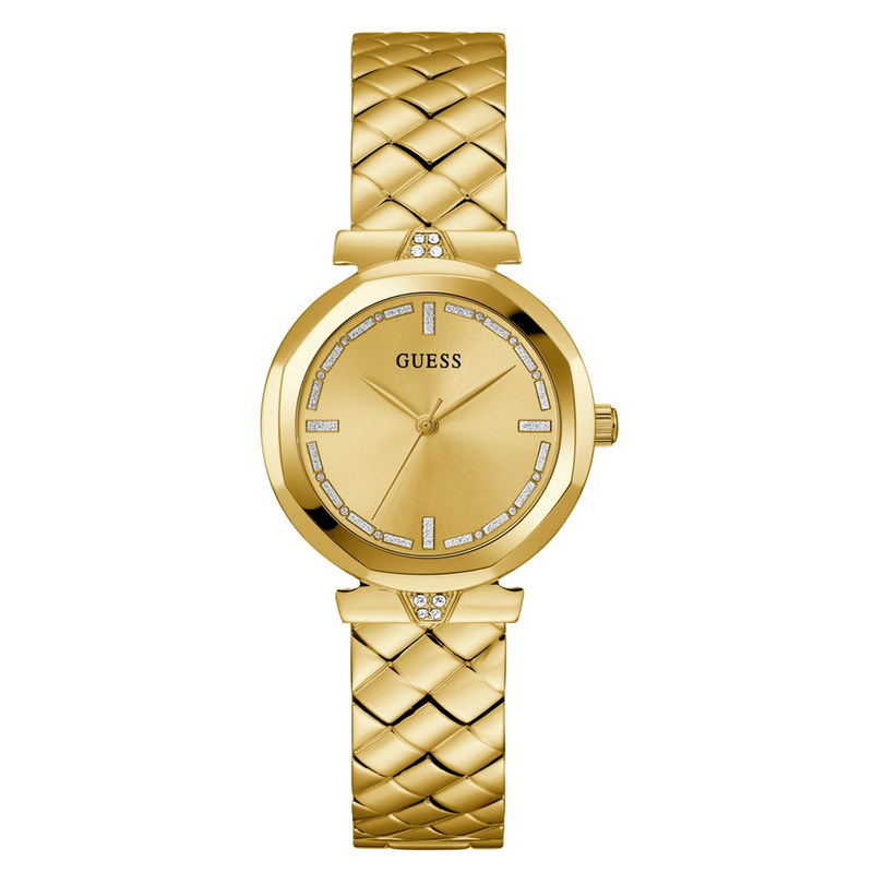 Gold stainless steel dress watch-null