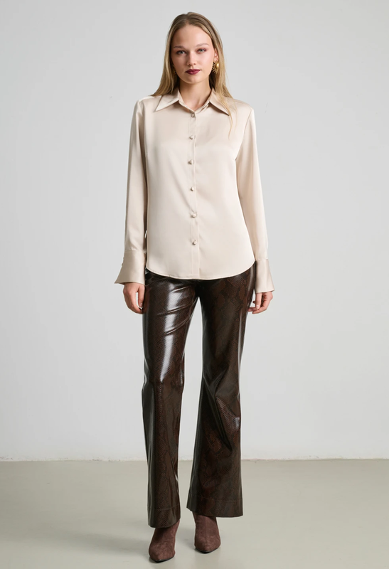 Satin shirt by desiree - xl , beige-null