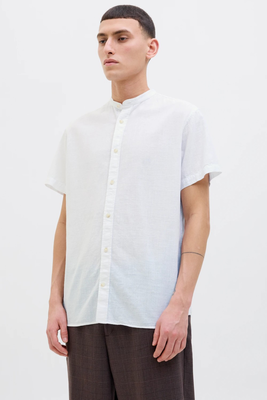 Jack & jones mao linen shirt, White, medium