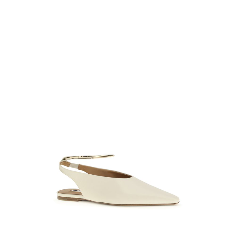 Beige goatskin ballet flats-null