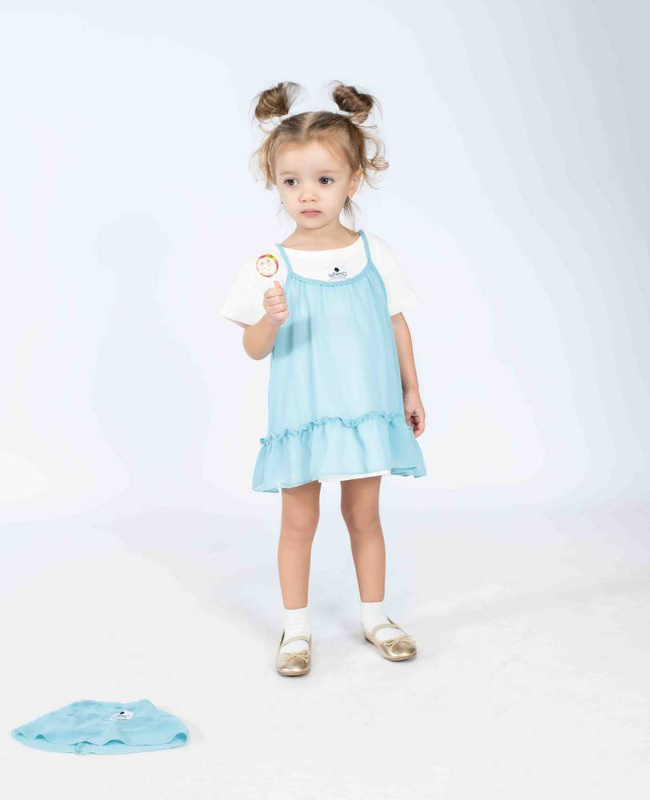 Product image: Φορεμα μουσελινα με βαμβακερο εσωτερικα και κορδελα 1-6 χρονων-null