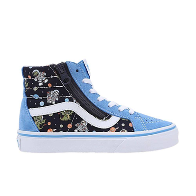 Vans kids sk8-hi reissue side zip shoes, Blue / Black, medium