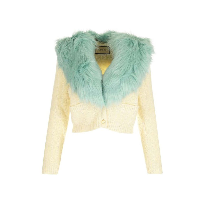 White wool cardigan-null