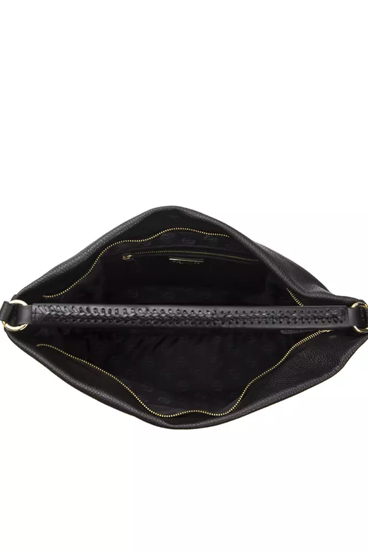 Black leather women shoulder bag-null