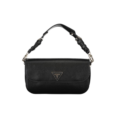 Nero poliuretano woman handbag, Black, medium