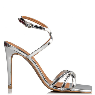 Stiletto sandals -silver, Silver, medium