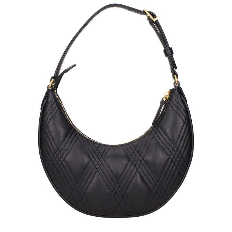 Black leather shoulder bag-null