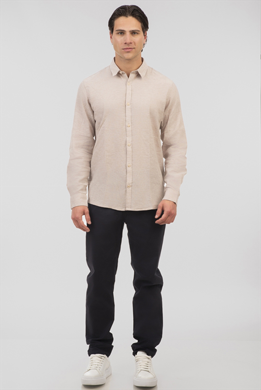 Rebase cotton lino textured shirt-null