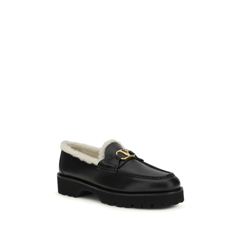 Black calf leather bos taurus slip-on loafers-null