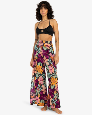 Billabong women's split spirit pant, Night Tropical, medium