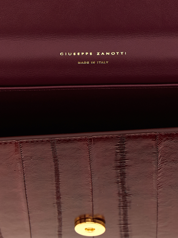 Bordeaux leather clutch bag-null