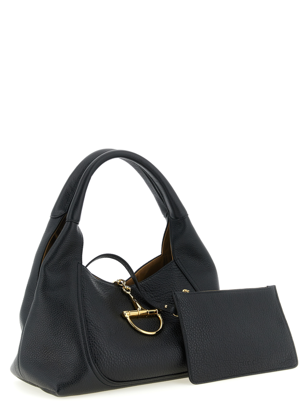 Black calfskin shoulder bag-null