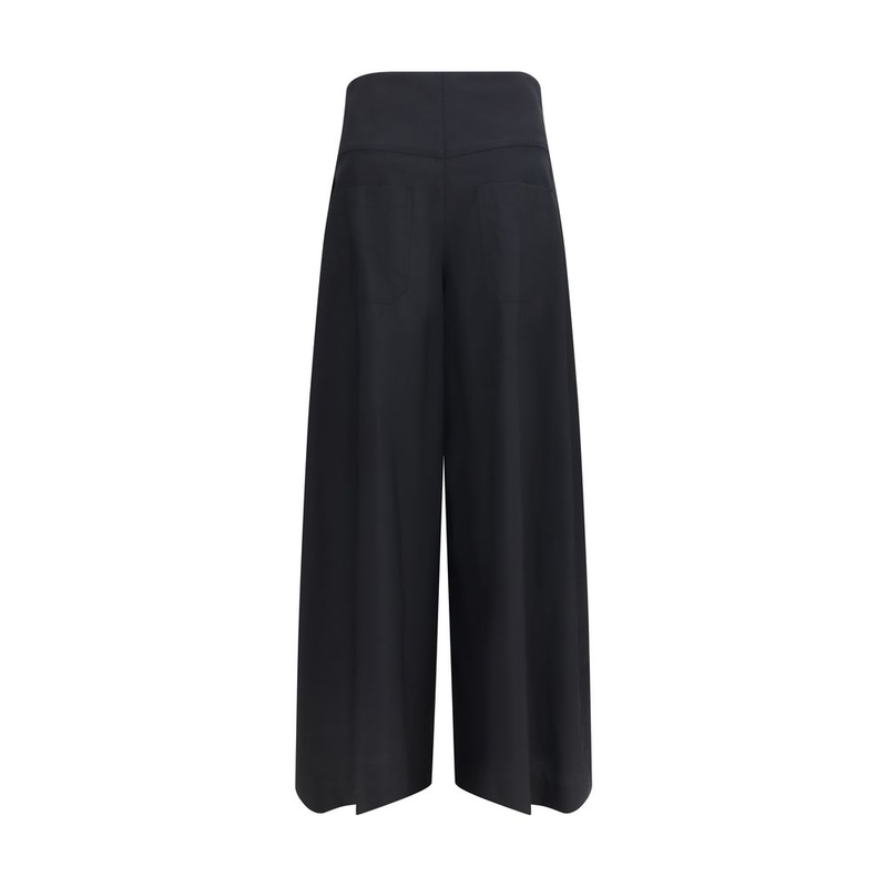 Black cotton casual pants-null