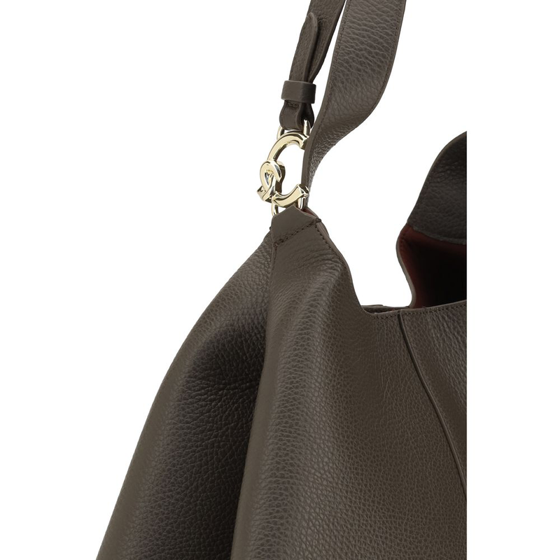Brown calf leather bos taurus shoulder bag-null