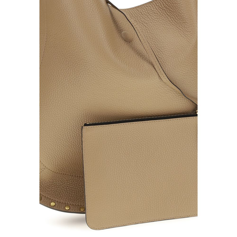 Beige calf leather bos taurus shoulder bag-null