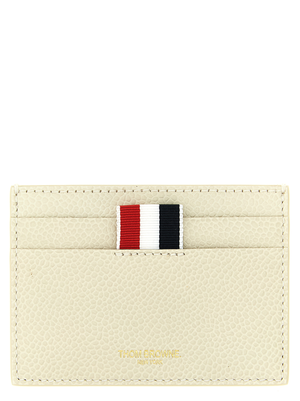 Beige calfskin cardholder-null