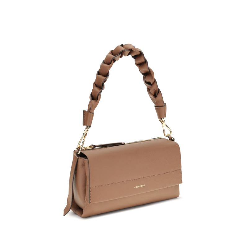 Beige calf leather bos taurus shoulder bag-null