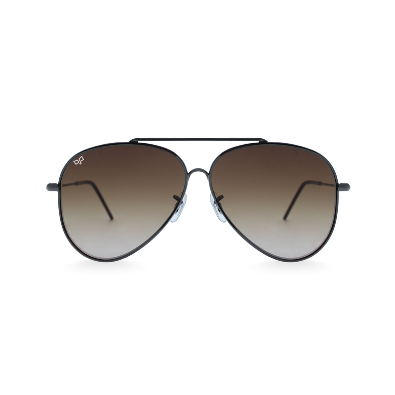 OJO sunglasses e. Gun 60-12 frame and temples with handmade tips and nylon brown reverse lenses rx image number null