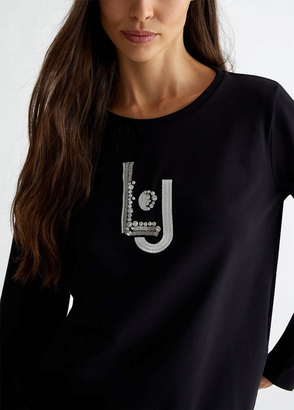 Liu Jo sweater with logo and gemstones-null