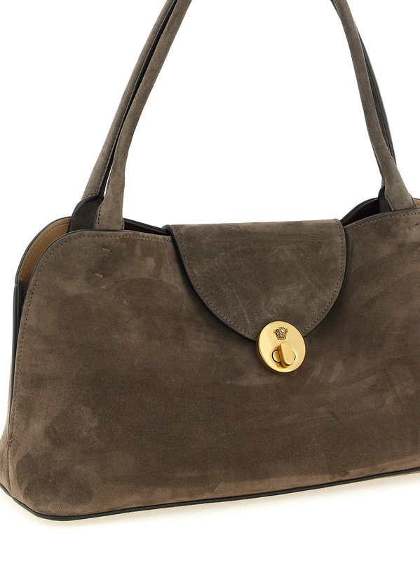 Brown calfskin shoulder bag-null