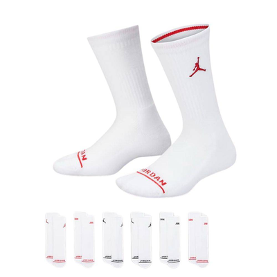 Nike jordan jordan legend crew 6pk, White / Black / Red, medium
