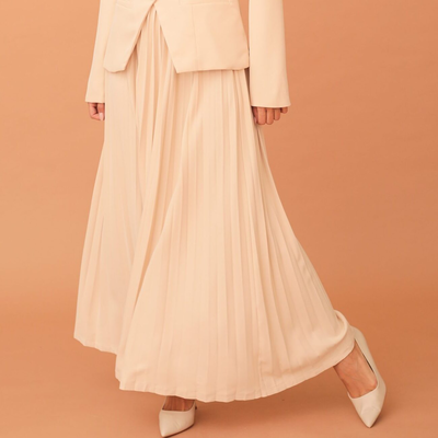 Margaret pleated skirt - cream, White, Beige, medium