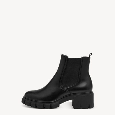 Tamaris women leather booties, Black, medium