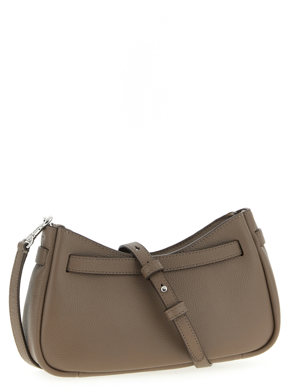 Brown cowhide shoulder bag-null