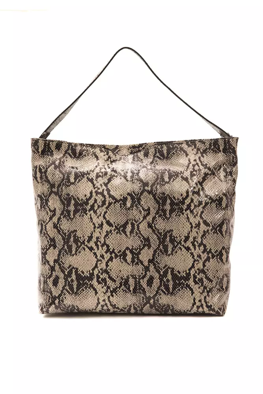 Gray leather women shoulder bag-null