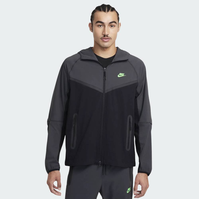 Mens tech woven wr full zip jacket, Black, medium