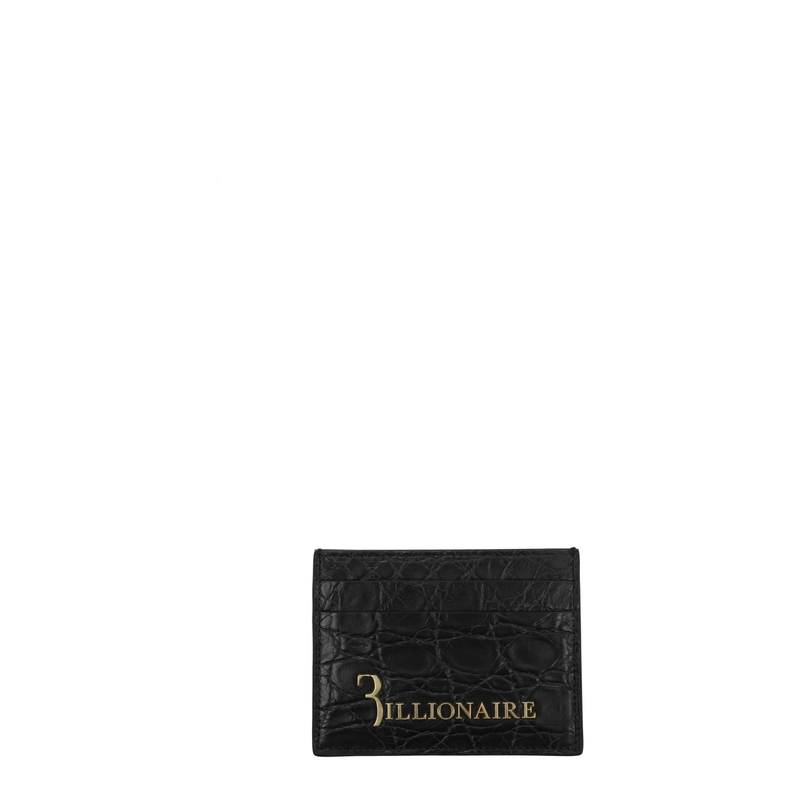 Black crocodile cardholder-null
