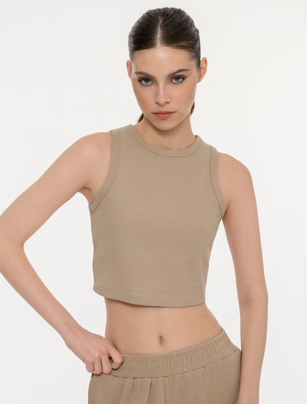 Bdtk woman's waffle sleeveless top-null